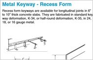 Metal Keyway Recess Form